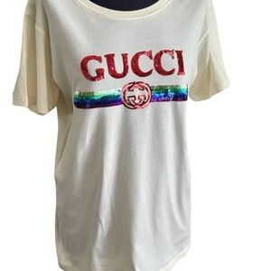 Gucci sequin shirt size S ❤️💚💙🩵🩷